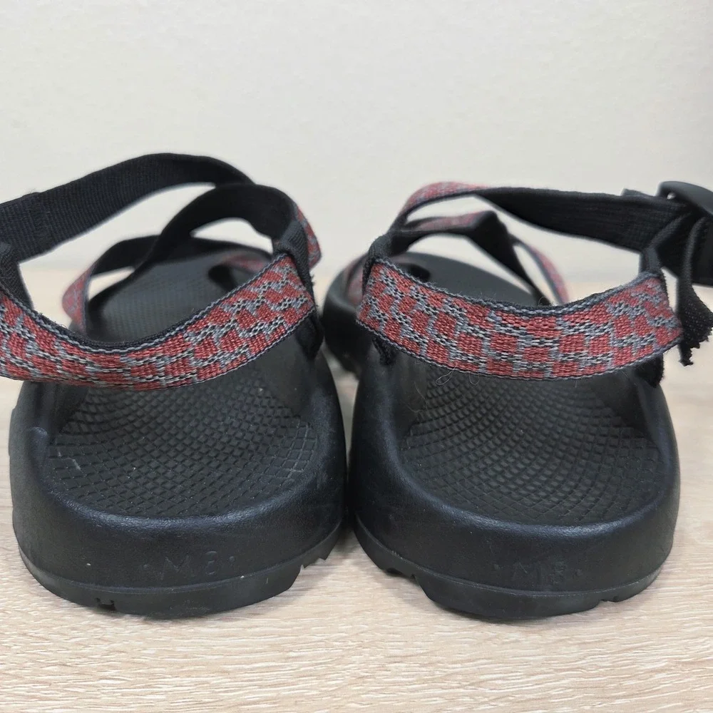 Chaco Z/Cloud Hiking Sport Sandals‎ Black Red Gray Webbing Men's 8